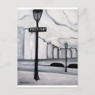 La Petit Pont, Parijs Frankrijk Briefkaart
