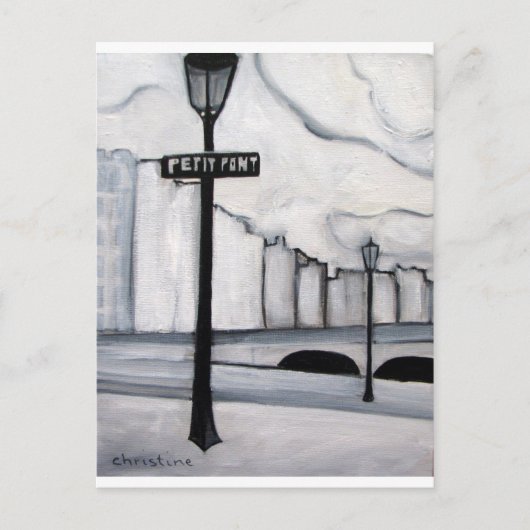 La Petit Pont, Parijs Frankrijk Briefkaart (Voorkant)