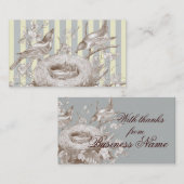 La Petite Famille over blauw en room met bedankt Visitekaartje (Voorkant / Achterkant)