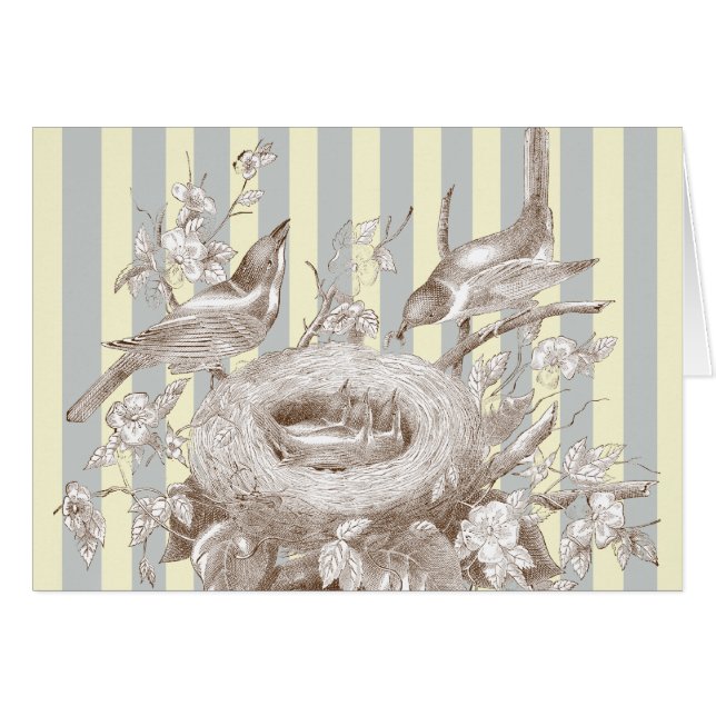 La Petite Famille over blauwe en roomachtergrond (Voorkant Horizontaal)