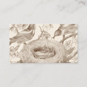 La Petite Famille over blauwe en roomachtergrond Visitekaartje (Achterkant)