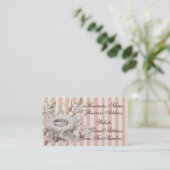 La Petite Famille over roze en crème en goud Visitekaartje (Staand voorkant)