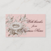 La Petite Famille over roze en crème met bedankt Visitekaartje (Achterkant)