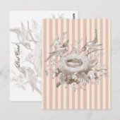 La Petite Famille over roze en roomachtergrond Briefkaart (Voorkant / Achterkant)