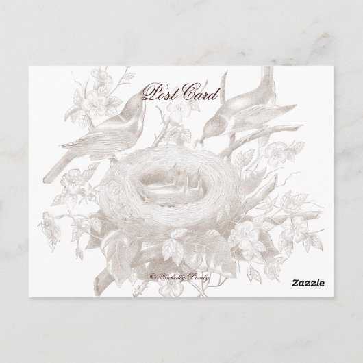 La Petite Famille over roze en roomachtergrond Briefkaart (Achterkant)