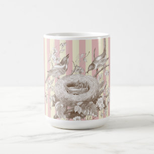 La Petite Famille over roze en roomachtergrond Koffiemok
