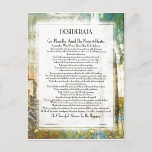 La Piazza DESIDERATA van Max Ehrmann Briefkaart