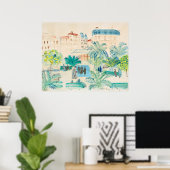 La Place Arago | Raoul Dufy Poster (Thuiskantoor)