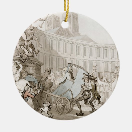 La Place des Victoires, Paris, c.1789 (pen en inkt Keramisch Ornament (Voorkant)