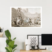 La Place des Victoires, Paris, c.1789 (pen en inkt Poster (Thuiskantoor)