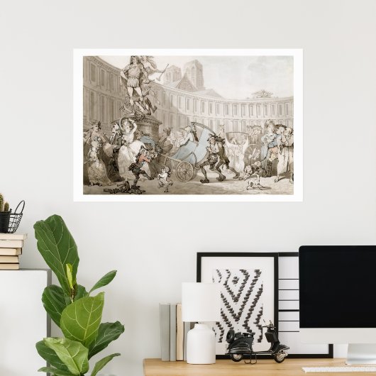 La Place des Victoires, Paris, c.1789 (pen en inkt Poster (Thuiskantoor)