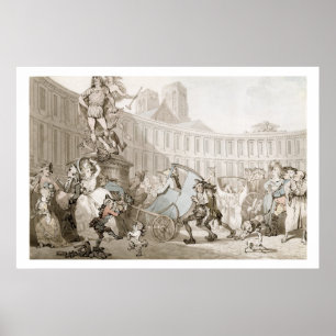 La Place des Victoires, Paris, c.1789 (pen en inkt Poster