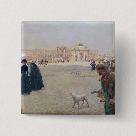 La Place du Carrousel, Parijs Vierkante Button 5,1 Cm (Voorkant)