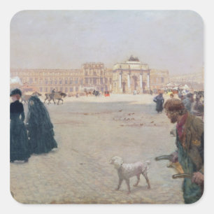 La Place du Carrousel, Parijs Vierkante Sticker