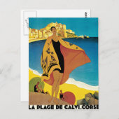 La Plage De Calvi Corse Frankrijk Briefkaart (Voorkant / Achterkant)