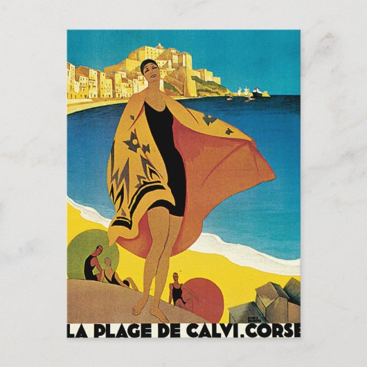 La Plage De Calvi Corse Frankrijk Briefkaart (Voorkant)