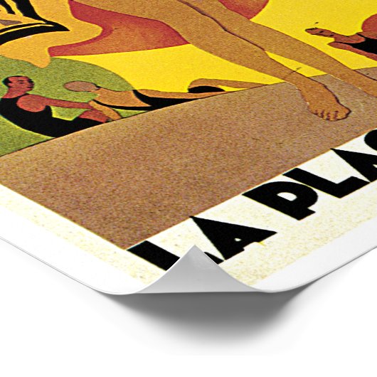 La Plage de Calvi, Corse Poster (Hoek)