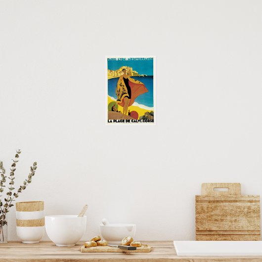 La Plage de Calvi, Corse Poster (Keuken)