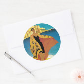 La Plage de Calvi, Corse Ronde Sticker (Envelop)