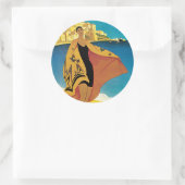 La Plage de Calvi, Corse Ronde Sticker (Tas)