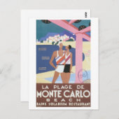 La Plage De Monte Carlo Beach Briefkaart (Voorkant / Achterkant)