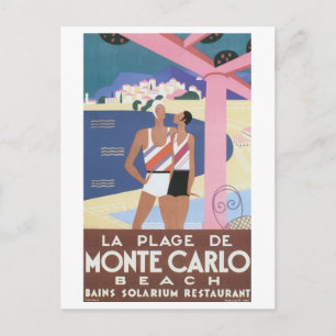 La Plage De Monte Carlo Beach Briefkaart