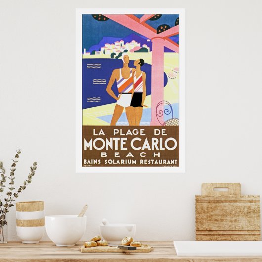 La Plage de Monte Carlo Poster (Keuken)