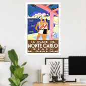 La Plage de Monte Carlo Poster (Thuiskantoor)