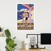 La Plage de Monte Carlo Poster (Thuiskantoor)