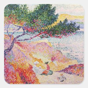 La Plage de Saint-Clair, 1906-07 Vierkante Sticker