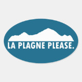 La Plagne France Please Ovale Sticker (Voorkant)