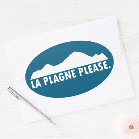 La Plagne France Please Ovale Sticker (Envelop)