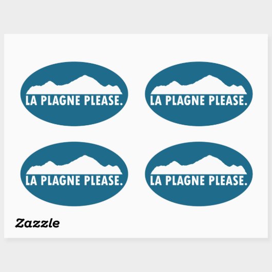 La Plagne France Please Ovale Sticker (Vel)