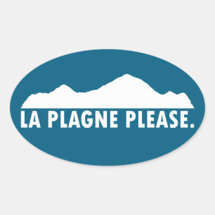 La Plagne Frankrijk Alsjeblieft Ovale Sticker