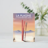 La Plagne, La Plagne-Tarentaise, France ski poster Briefkaart (Staand voorkant)