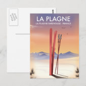 La Plagne, La Plagne-Tarentaise, France ski poster Briefkaart (Voorkant / Achterkant)