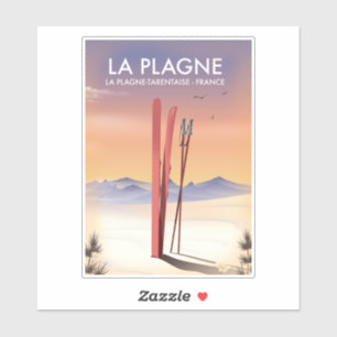 La Plagne, La Plagne-Tarentaise, France ski poster Sticker