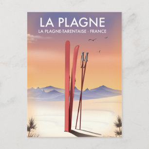 La Plagne, La Plagne-Tarentaise, Frankrijk ski pos Briefkaart
