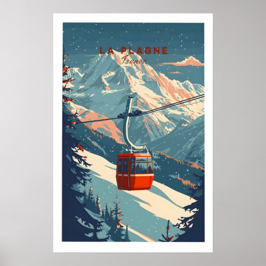La Plagne Ski - Wandkunst Afdruk 1 Poster (Voorkant)