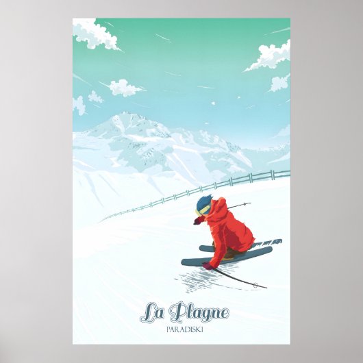 La Plagne Skigebied Reisposter Poster (Voorkant)