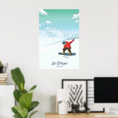 La Plagne Snowboarden Reisposter Poster (Thuiskantoor)