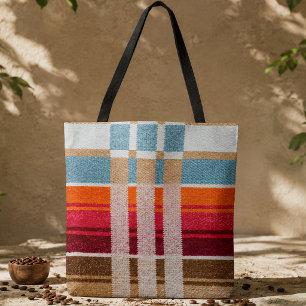 "LA PLAYA" AUTHENTIEKE MEXICAANSE WEFSEL PRINT SCH TOTE BAG