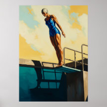 LA PLONGEUSE D'AZUR (De Azure Diver) - Origineel A