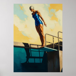 LA PLONGEUSE D'AZUR (De Azure Diver) - Origineel A Poster