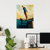 LA PLONGEUSE D'AZUR (De Azure Diver) - Origineel A Poster (Thuiskantoor)