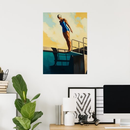 LA PLONGEUSE D'AZUR (De Azure Diver) - Origineel A Poster (Thuiskantoor)
