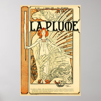 La Plume 1898 POSTERAFDRUK A5-A1 Alphonse Mucha Poster