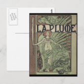 La Plume door Alfons Mucha Briefkaart (Voorkant / Achterkant)