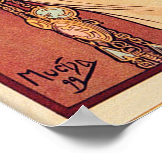 La Plume door Alphonse Mucha Poster (Hoek)