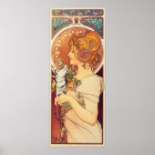 La Plume door Alphonse Mucha Poster (Voorkant)